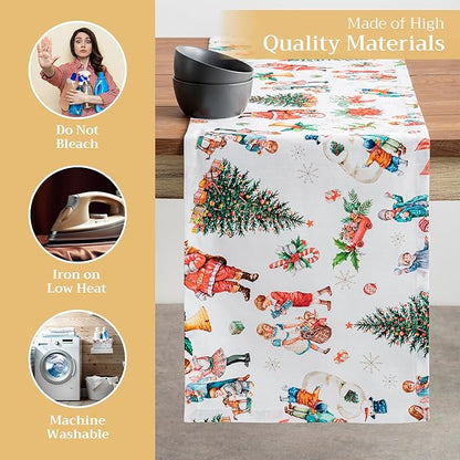 Maison d' Hermine Table Runner 100% Cotton Single Layer Table Runners 72 inches Long for Thanksgiving Christmas Decorations Home Kitchen Dining Party Wedding (Chromo, 14.5" x 72")