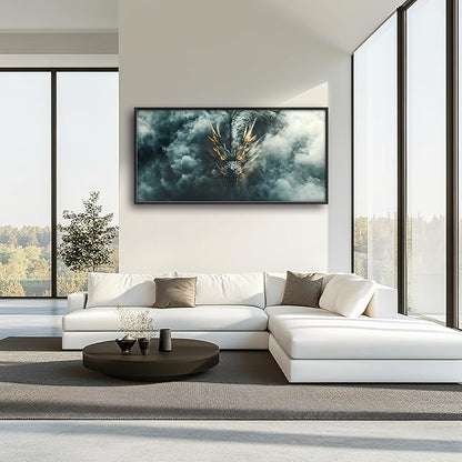 Chinese Dragon Large Wall Art Framed Wall Decor for Living Room Asian Dragon Pictures Oversized Canvas Print Painting Modern Extra Large Framed Artwork for Bedroom Office Home Decor 60"x30"