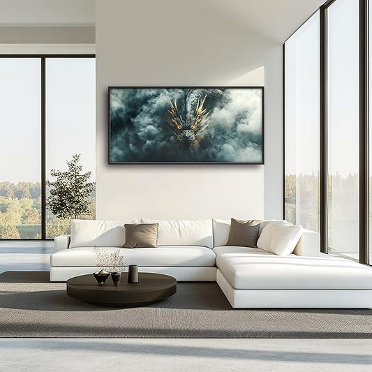 Chinese Dragon Large Wall Art Framed Wall Decor for Living Room Asian Dragon Pictures Oversized Canvas Print Painting Modern Extra Large Framed Artwork for Bedroom Office Home Decor 60"x30"