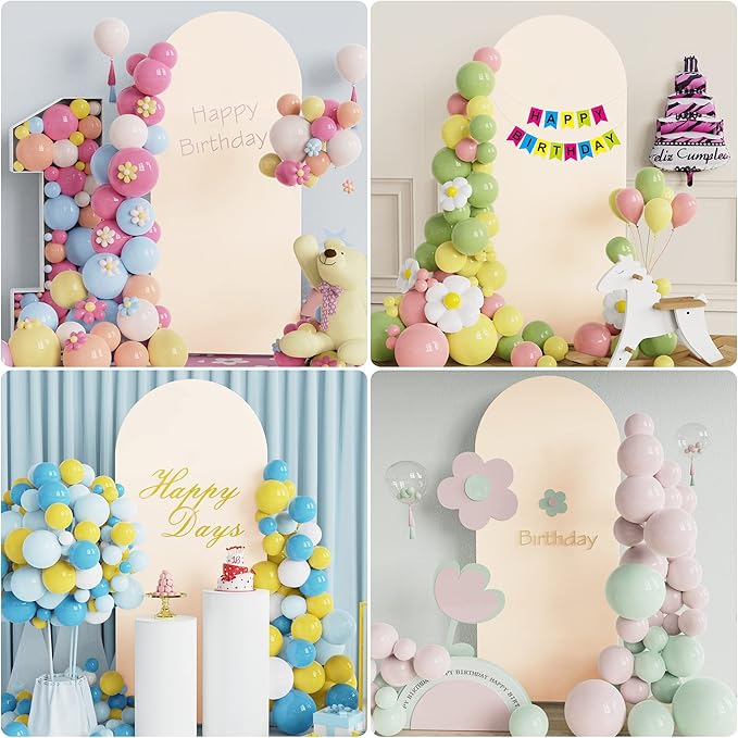 Wokceer 5FT Wedding Arch Cover Spandex Fitted Wedding Arch Stand Covers Round Top Chiara Arch Backdrop Cover for Birthday Party Ceremony Banquet Decoration Beige