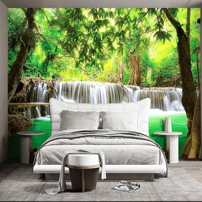 Forest Landscape Wall murals Woodland Tree Peel and Stick Wallpaper for Bedroom Living Room - 96"x137"