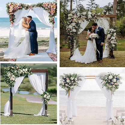 2 Pack White Backdrop Curtain for Wedding Photo Photoshoot Birthday Party Christmas Decorations (60" W x 120" L (Pack of 2))
