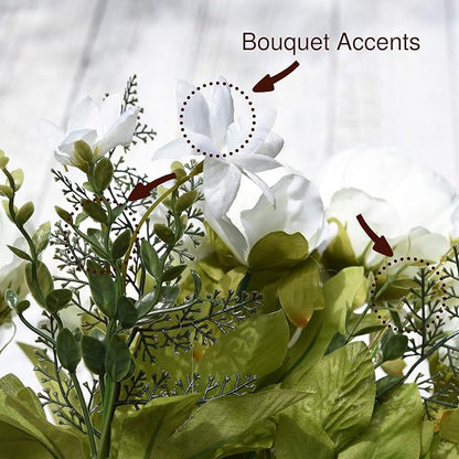 FiveSeasonStuff Vintage Artificial Peonies Silk Peony Flowers and Hydrangeas for Wedding Bridal Home Décor – Beautiful Floral Centerpiece Arrangement Decoration with 2 Bouquets (Ivory White)