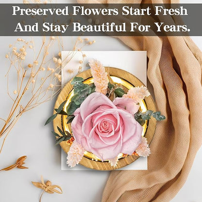 Preserved Roses & Fresh Flowers Bouquet – Gift for Women, Roses That Last Forever, Flowers for Delivery Prime – Birthday, Mother’s Day & Christmas