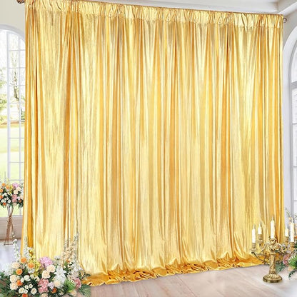 Gold Backdrop Background Party Decortaions - 9.6x8FT Sequin Backdrop Curtains for Hallowee Christmas Graduation Birthday Decor