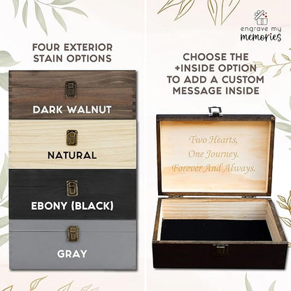Personalized Wedding Memory Box for Keepsakes Custom Engraved Keepsake Box for Bridal Gifts Photos Jewelry Mementos - Storage Boxes for Valentine's day Newlyweds Anniversaries Engagement Bridal Shower