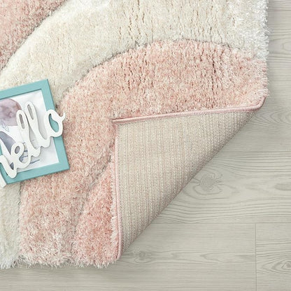 LUXE WEAVERS Lantanas Collection 7070 Pink 5x7 Modern Shag Geometric Area Rug