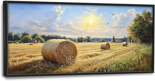 Farmhouse Large Wall Art Ructic Farm Landscape Pictures Wall Decor Country Nature Canvas Prints Painting Framed Artwork Home Decoration for Dining Room Living Room Kitchen 60"x30"