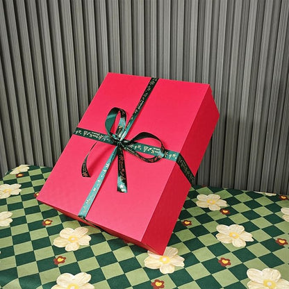 YINUOYOUJIA Large Gift Boxes with Lids 16.5x13x5.5 inches,Boxes for Christmas Presents,Contains Card,2 Roll Ribbons,Shredded Paper Filler.（Red