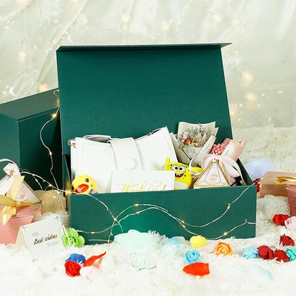 Luxury Large Gift Box 13.8"x9"x4.3" Storage Box Ribbon Magnetic Closure for Luxury Packaging Box for Mother's Day, Birthdays, Bridal Gifts,Weddings