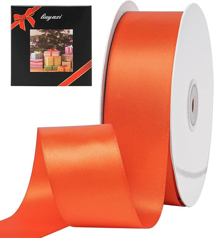 LIUYAXI Torrid Orange Stain Ribbon, 2" X Continuous 50 Yards, Double Faced Fabric Ribbon Use for Bows Bouquet,Christmas Gift Wrapping,Floral Arrangement