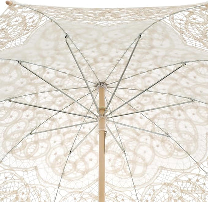 BABEYOND Lace Umbrella Parasol Vintage Wedding Bridal Umbrella for Decoration Photo Lady Costume Tea Party