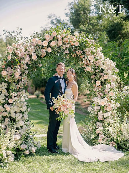 N&T NIETING Artificial Flowers, 50Pcs Fake Flowers Roses Perfect for DIY Wedding Bouquets Centerpieces Bridal Shower Party Home Flower Arrangement Decorations, Blush