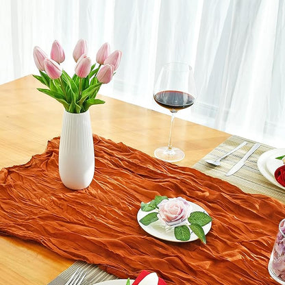 Mandy's Artificial Tulips 20 Stems Peach PU Faux Flowers for Thanksgiving and Christmas Decorations Wedding Home Decor 13.5 Inch