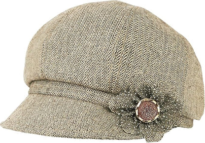 Women Retro Classic Visor Newsboy Cabbie Cap Beret Hats with Flower Buckle for Woman Ladies