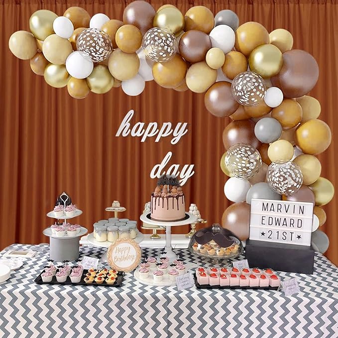 10 x 10 Feet Bronze Backdrop Curtain for Partie, Background Curtains for Photoshoot, Birthday, Wedding, Halloween, Thanksgiving, Christmas, New Year Party Decorations 5Ft x 10Ft, 2 Panels