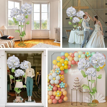 3Pcs Hydrangea Artificial Flower Decorations, Giant Flowers Wedding Decorations for Reception for Baby Shower Birthday Christmas Party Banquet Backdrop Shop Window Display Props (White)
