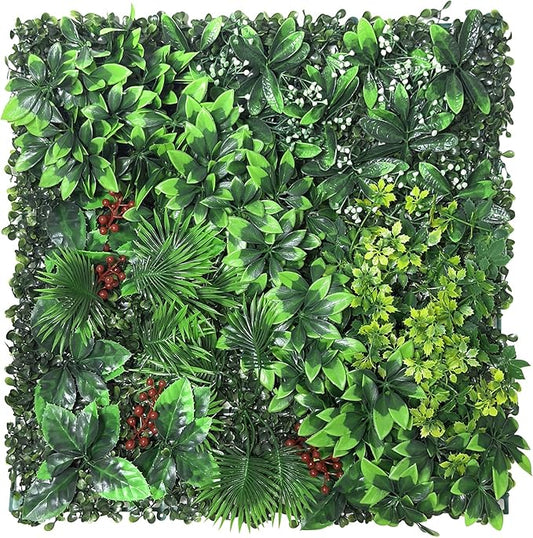 Grass Wall Panel Greenery Wall Artificial Grass Backdrop 20 * 20in 12Pcs Decorative Background Wall for Outdoor Interior Decor Hedge Wall for Garden Party Wedding Backdrop