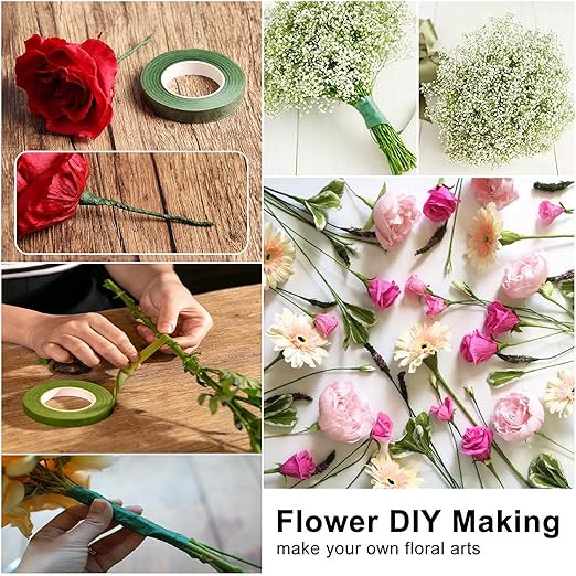 Floral Arrangement Kit - DIY Bouquet Making Tools - 24 Gauge Stem & Paddle Wire, Wire Cutter, Tapes
