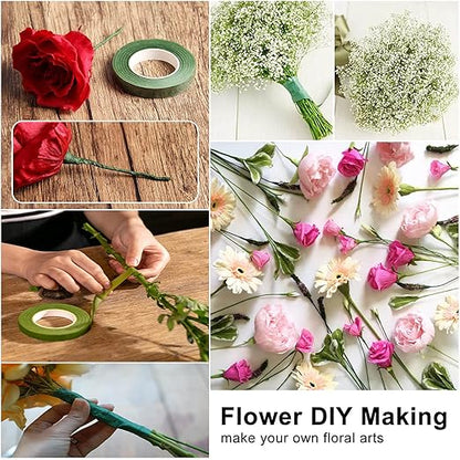 Floral Arrangement Kit - DIY Bouquet Making Tools - 24 Gauge Stem & Paddle Wire, Wire Cutter, Tapes