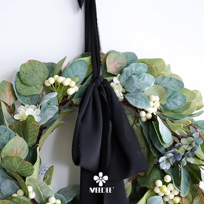 MEEDEE Black Chiffon Ribbon 3 Inch Frayed Ribbon Chiffon Silk Ribbons Black Fringe Wide Chiffon Ribbons for Crafts, Flower Bouquet, Wedding Favors Wrapping (2 Rolls 10 Yards)