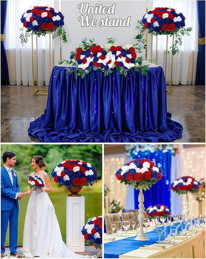 50Pack Artifical Flowers Bulk, Realistic Roses Bouquet with Long Stem for DIY, Wedding and Home Décor