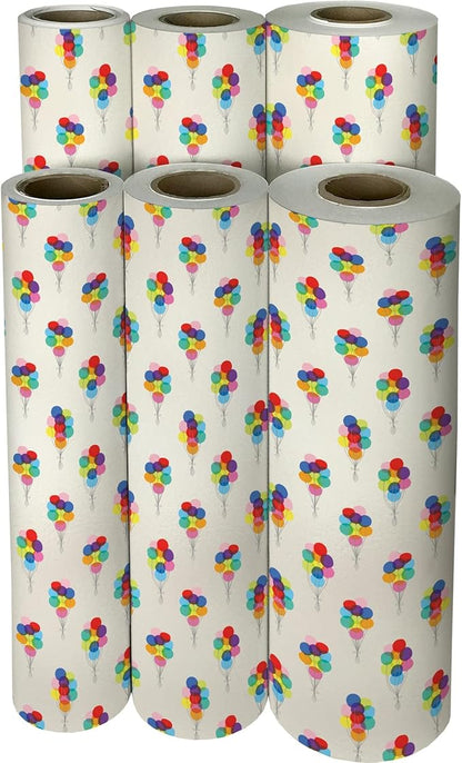 Jillson Roberts Bulk Gift Wrap, Everyday Gift Wrapping Supplies, Bunch of Balloons, Full Ream 833 feet x 24 inches