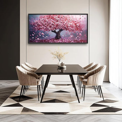 Tree Large Wall Art Romantic Pink Cherry Blossom Flowers Pictures Wall Decor Big Floral Tree of LifeCanvas Painting Prints Framed Artwork Home Decorations for Living Room Dining Room Bedroom Office 60"x30"