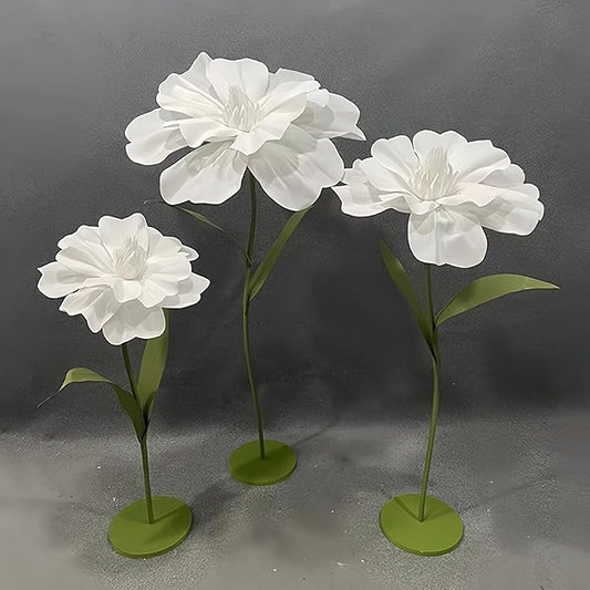 Giant Artificial Flower, 4.6ft Large EVA Flower Backdrop Decorations for Wedding Birthday Christmas Party Photography Shop Window Home Decor Props, White