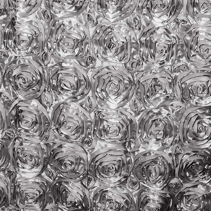 Efavormart Wonderland Rosette Premium Table Runners for Weddings Party Banquets Decor Fit Rectangle and Round Table - Silver