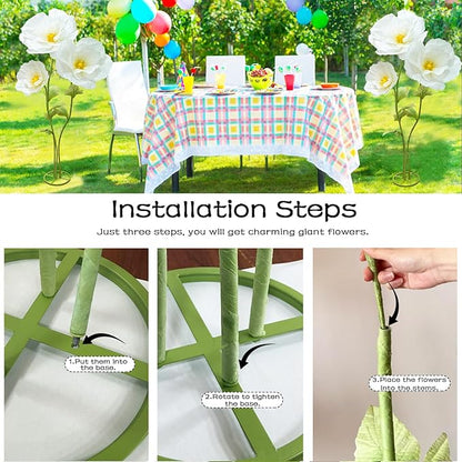 Large Artificial Paper Flowers Decoration, Giant Flower Wedding Holiday Party Anniversaries Bridal Showers Banquet Reception Ceremony Church Big Floral Decor Shop Window Display Creative Gift, White