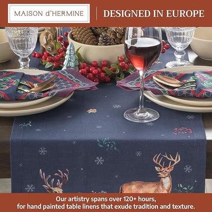 Maison d' Hermine Table Runner 100% Cotton Double Layer Table Runners 108 inches Long for Thanksgiving Christmas Decorations Home Kitchen Dining Party Wedding (Christmas Joy, 14.5" x 108")