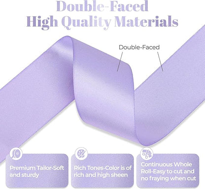 Lavender Satin Ribbon, 1.5 Inch X 25 Yards, Premium Satin Ribbon for Gift Wrapping, Crafts, Hair Bow Making, Sewing, Flower Bouquet, Wedding Party Decor