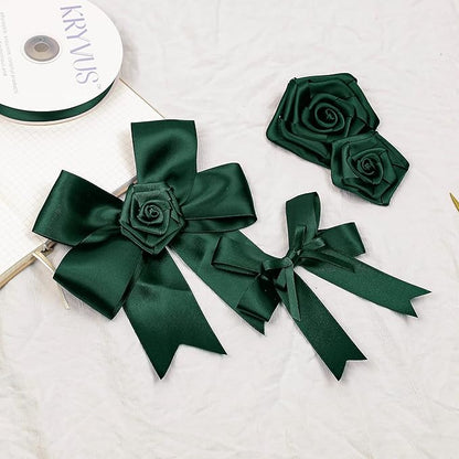 Hunter Green Satin Ribbon, Double Faced 7/8 Inch X 50 Yards Hunter Green Ribbon, Premium Satin Ribbon for Gift Wrapping, Crafts, Hair Bow Making, Sewing, Flower Bouquet, Wedding Party Decor