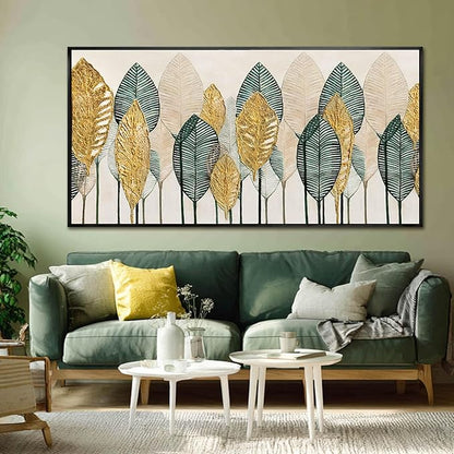 CHUDANHAO Vintage Wall Decor Gold Foil Wall Art Abstract Home Decorations Textured Artwork for Walls 24"x48" Pictures for Bedroom Office Art