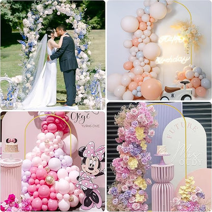Asee'm 6.6FT Metal Arch Backdrop Stand Gold Arched Backdrop Frame for Wedding Party Ceremony Birthday Bridal Baby Shower Garden Floral Balloon Arch Decoration