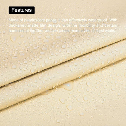 MECCANIXITY Pearlescent Film Flower Wrapping Paper 22.8x22.8 Inch Waterproof for DIY Crafts, Gift/Gift Box Packaging Cream Color Pack of 10