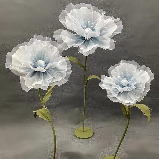 Large EVA Artificial Flower, 5.3ft Giant Flower Backdrop Decorations for Wedding Birthday Christmas Party Photography Mall Shop Window Display Home Decor Props, Blue