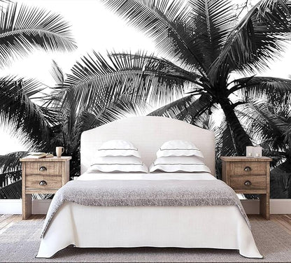 WFBHUA-Black Palm Tree Wallpaper Peel and Stick Tropical Self Adhesive Wall Mural for Living Room Bedroom 137"x100"