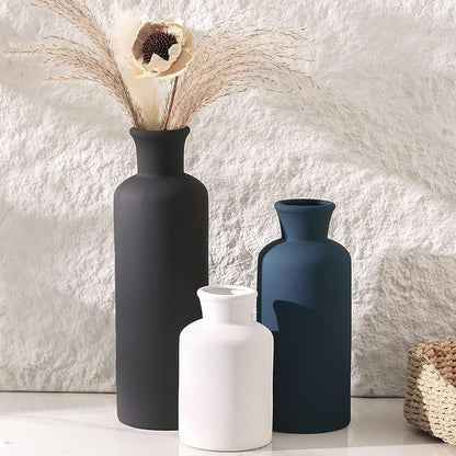 Ceramic Vase Set of 3, Neutral Modern Vases Home Decor Boho Vases Farmhouse Decor Flowers Pampas Vase for Table Mantel Entryway Shelf Living Room Kitchen Bathroom - Mutlicolor