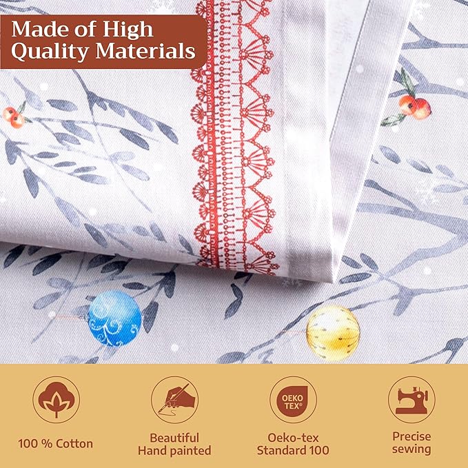Maison d' Hermine Table Runner 100% Cotton Single Layer Table Runners 108 inches Long for Thanksgiving Christmas Decorations Home Kitchen Dining Party Wedding (Fairy Christmas, 14.5" x 108")