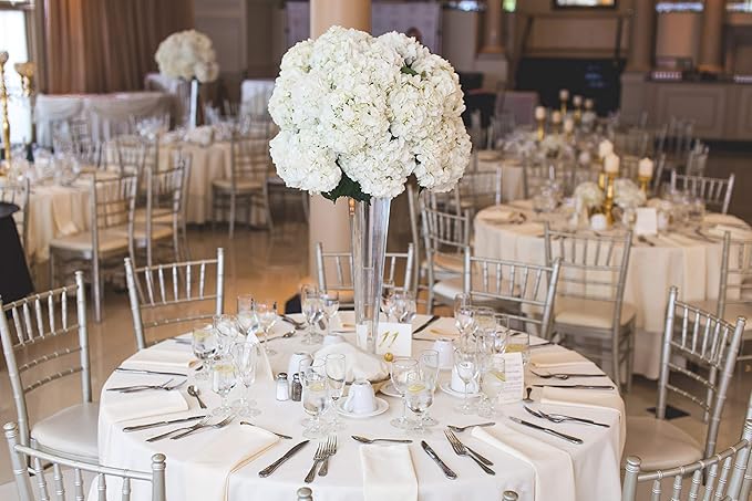 WGV Trumpet Glass Vase Bulk, Open 5", Height 23.5", (Multiple Sizes Choices) Clear Tall Pilsner Floral Planter Container Centerpiece, Wedding Event Home Decor, 6 Pieces (VTV0524)