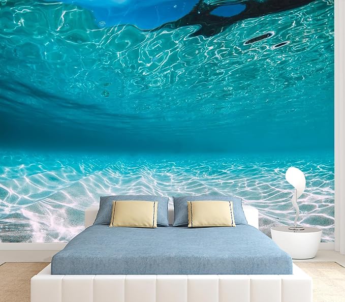 Eierme-Tropical Blue Ocean with White Sand Underwater in Hawaii Peel and Stick 160" x 114"
