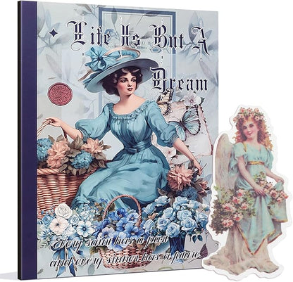 Snycler Sticker Book - 24 Sheets Vintage PET Stickers for Scrapbooking, Junk Journaling, Ephemera, and Decorative Crafts - Pre-Cut Floral Design Stickers Vintage-1