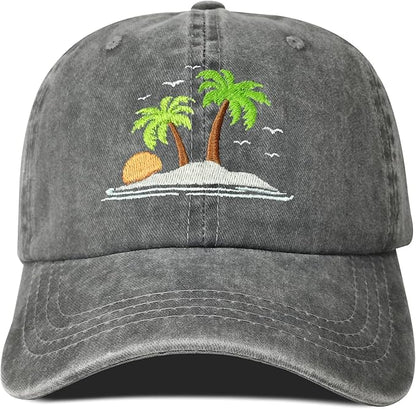 Hepandy Embroidered Palm Tree Hats