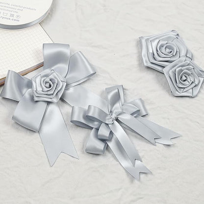 Silver Gray Satin Ribbon, Double Faced 1-1/2 Inch X 25 Yards Silver Gray Ribbon, Premium Satin Ribbons for Gift Wrapping, Crafts, Hair Bow Making, Sewing, Flower Bouquet, Wedding Party Decor