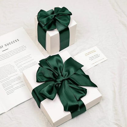 Hunter Green Satin Ribbon, Double Faced 2 Inch X 25 Yards Hunter Green Ribbon, Premium Satin Ribbon for Gift Wrapping, Crafts, Hair Bow Making, Sewing, Flower Bouquet, Wedding Party Decor