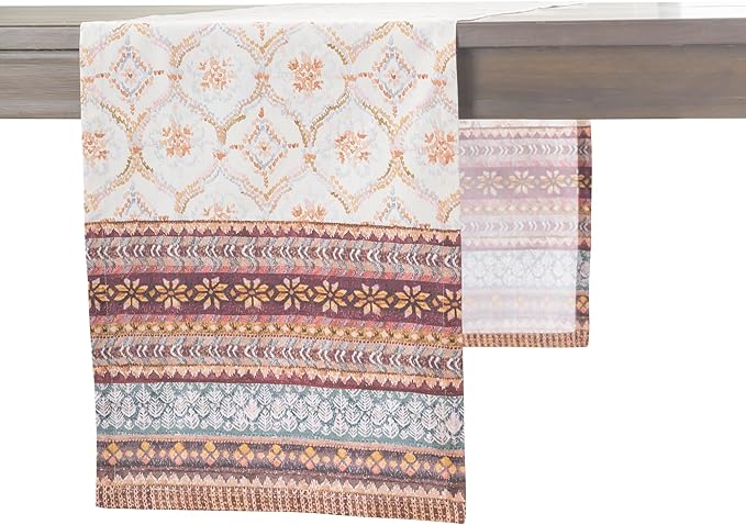 Maison d' Hermine Table Runner 100% Cotton Single Layer Table Runners 72 inches Long for Thanksgiving Christmas Decorations Home Kitchen Dining Party Wedding (Fair Isle, 14.5" x 72")
