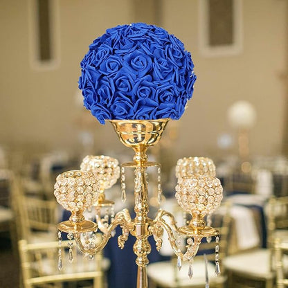 Artificial Rose Flower Heads, 100pcs Royal Blue Fake Roses Artificial Flower Foam Rose for DIY Wedding Bouquets Centerpieces Arrangements Party Baby Shower Home Decor (Stemless, Royal Blue)