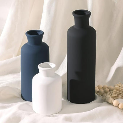 Ceramic Vase Set of 3, Neutral Modern Vases Home Decor Boho Vases Farmhouse Decor Flowers Pampas Vase for Table Mantel Entryway Shelf Living Room Kitchen Bathroom - Mutlicolor